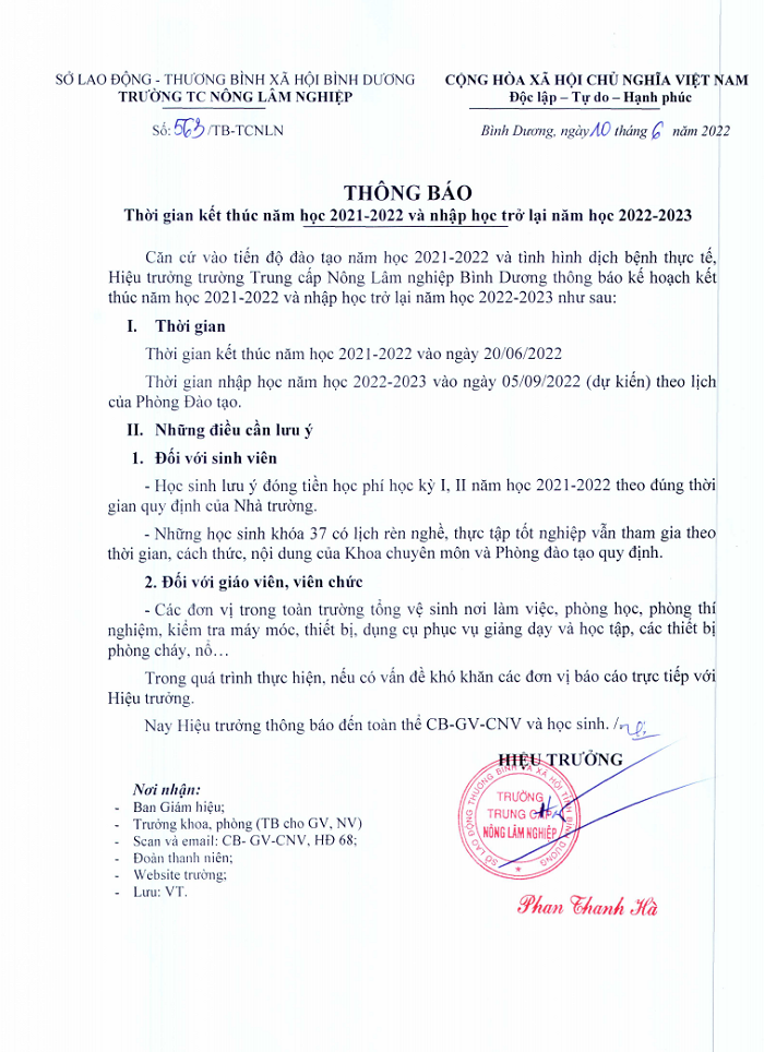 Lịch nghỉ hè năm học 2021-2022